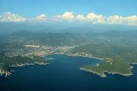 The Bay of Zihuatanejo and the Sierra Madre del Sur mountains The Bay of Zihuatanejo and the Sierra Madre del Sur mountains