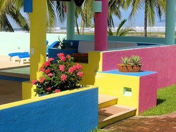 Beachfront open-air lounge