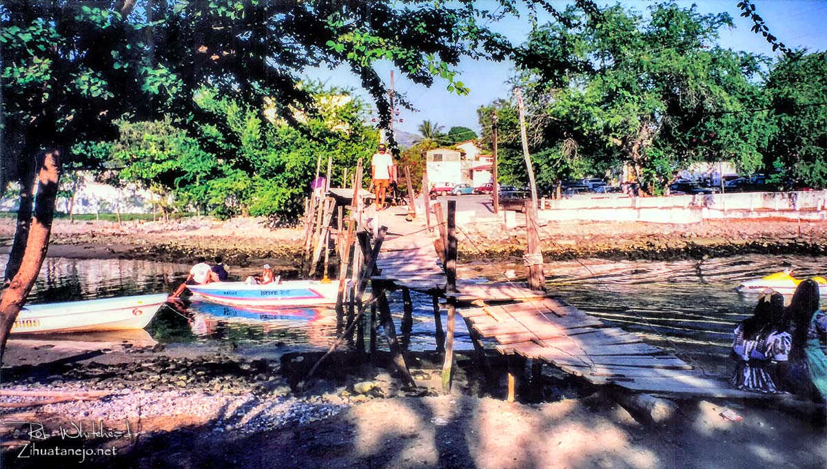 Old pedestrian bridge to El Almacén in Zihuatanejo, Mexico