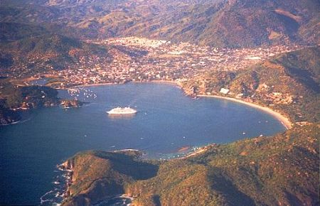 Aerial view of Zihuatanejo, Guerrero, Mexico