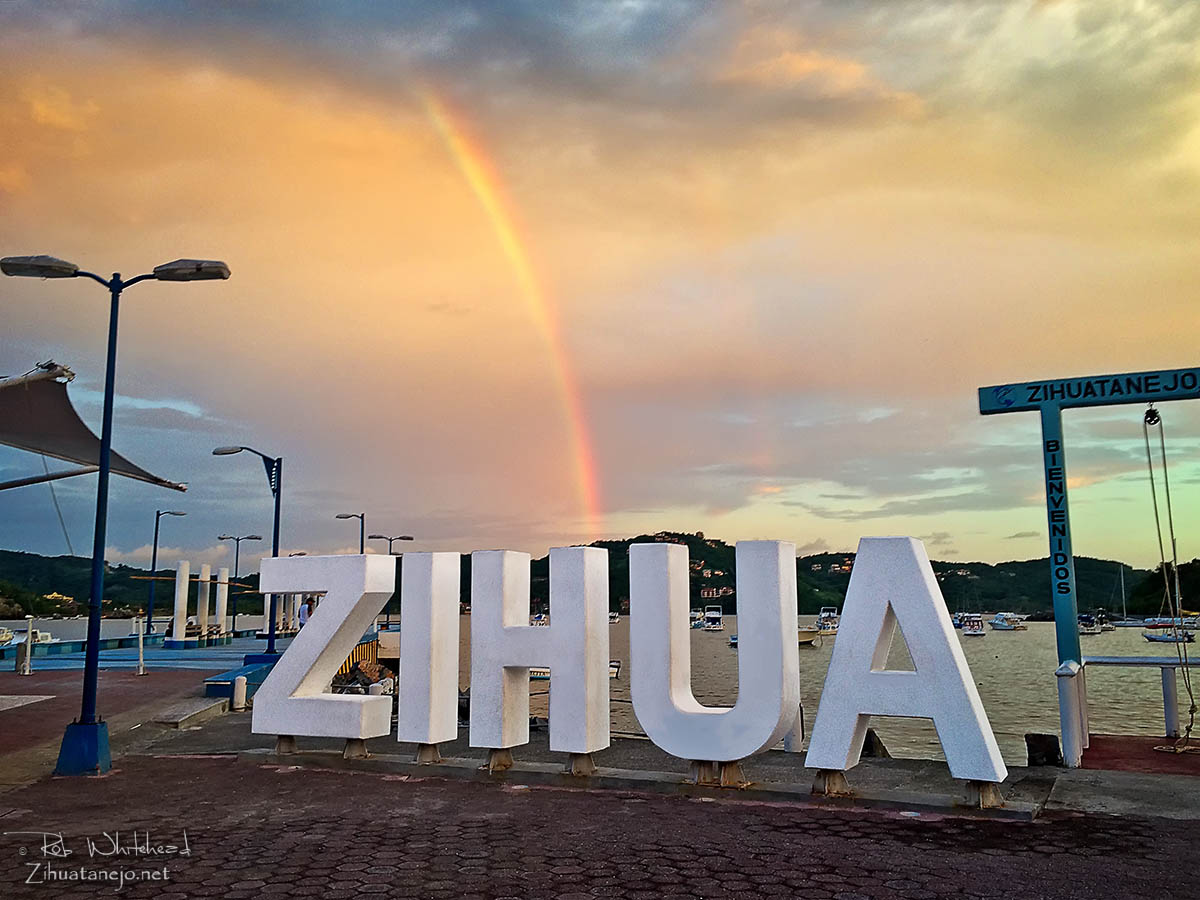 Rainbow over Zihua letters